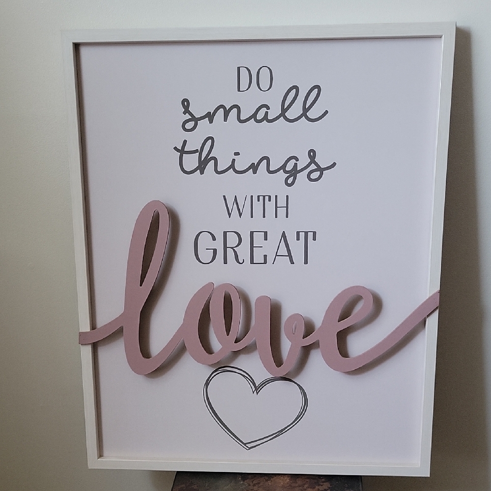 Pink and White Inspirational Wall Art